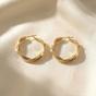 Gold 18ct Gold Plated Twisted Hoop Earrings, Image 1 of 4