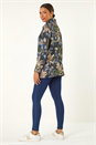Blue Floral Printed Roll Neck Top, Image 3 of 5