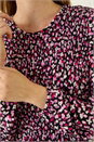PINK Ditsy Floral Shirred Midi Dress, Image 6 of 7