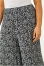 Black Curve Abstract Print Culottes, Image 5 of 5