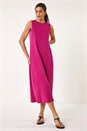 Magenta Sandwash Stretch Midi Dress, Image 1 of 5