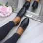 Black AJVANI Black Flat Lace Up Oxfords Brogues, Image 5 of 6