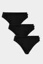 Black Pack of Three "Black" Cotton High Leg Knickers, Image 1 of 3