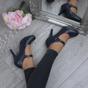 Navy Blue AJVANI Navy Blue High Heel Mary Jane Court Shoes, Image 5 of 6