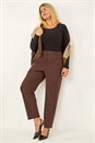 Dark Brown Curve Straight Leg Trouser, Image 2 of 7