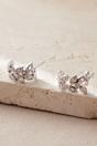 Silver Sterling Silver CZ Olive Leaf Half Hoop Studs, Image 2 of 2
