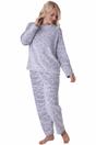 Grey Camille Lingerie Grey Supersoft Printed Full Length Pyjama Set, Image 2 of 5