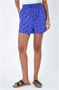 Indigo Dusk Cotton Broderie Anglaise Shorts, Image 4 of 5
