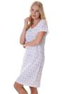 White Camille Lingerie White Diamond Print Cotton Nightshirt, Image 2 of 6