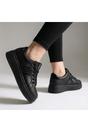 Black iKrush Black Malina Chunky Platform Glitter Detail Trainers, Image 1 of 8