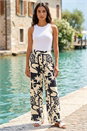 Ivory  Contrast Print Wide Leg Trouser, Image 1 of 4