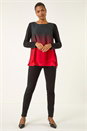 Red Ombre Chiffon Overlay Top, Image 2 of 5