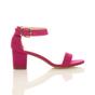 Fuchsia AJVANI Fuchsia Mid Block Heel Ankle Strap Sandals, Image 2 of 6