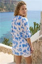 Blue Floral Print Tunic Top, Image 3 of 4