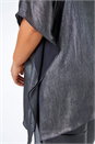 Silver Curve Shimmer V-Neck Overlay Top, Image 5 of 5