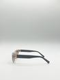 Grey Retro Oval Sunglasses in Light Grey, Image 5 of 6