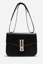 Black Delrio Gold Clasp Cross Body Tofu Bag, Image 3 of 7