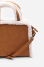 Tan Kismet Borg Trim Tote Bag with Cross Body Strap, Image 6 of 7