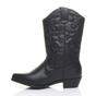 Black AJVANI Black Low Cuban Heel Embroidered Cowboy Western Boots, Image 3 of 6