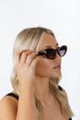 Brown Oval Cat-Eye Sunglasses in Tortoise, Image 4 of 6