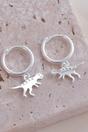 Silver Sterling Silver T-Rex Hoops, Image 3 of 3