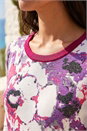 Pink Floral Metallic Knit Top, Image 4 of 4