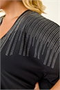 Black Curve Hotfix Woven Top, Image 5 of 5