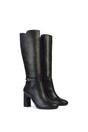 Black XY LONDON Black 'Olly' Knee High Boots With Block Mid Heel, Image 2 of 5