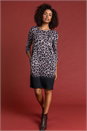 Black Animal Print Ombre Slouch Dress, Image 3 of 4