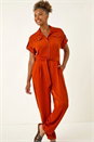 Rust Utility Buttoned Jumpsuit, Image 2 of 5