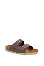 Brown XY LONDON Brown 'Star' Double Strap Buckle Up Summer Slip On Flat Sandals, Image 2 of 6
