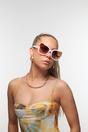 Pink Ruby Rocks 'Elizabeth' Square Sunglasses In Pink, Image 3 of 4