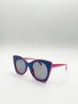 Pink Oversized Round Cat-Eye Sunglasses, Image 4 of 7