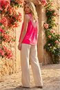Pink Crochet Trim Vest Top, Image 3 of 4