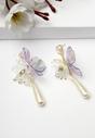 Lilac Lavender Butterfly Drop Earrings, Image 2 of 5
