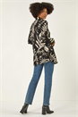 Black Floral High Neck Swing Top, Image 4 of 5