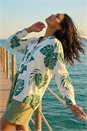 Green Tropical Palm Leaf Buttoned Shirt, Image 4 of 5
