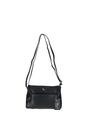 Black 'Rose' Elegant Leather Crossbody Bag with Adjustable Strap, Image 2 of 4