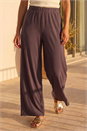 Chocolate Petite Wide Leg Stretch Trouser, Image 2 of 4