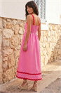 Pink Contrast Ric Rac Midi Dress, Image 3 of 4