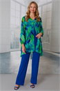 Jade Julianna V-Neck Chiffon Overlay Top, Image 1 of 4