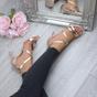 Rose Gold AJVANI Rose Gold High Heel Crossed Straps Buckle Sandals, Image 5 of 6