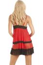 Red Sheer Mesh Babydoll With Thong, Image 3 of 5