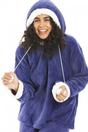 Navy Camille Lingerie Navy Supersoft Hooded Pyjama Set, Image 5 of 5