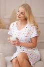 White Polka Dot Print Cotton Nightshirt, Image 5 of 5
