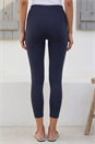 Navy  Elastic Waist Stretch Cropped Leggings , Image 3 of 4