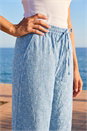 Light Blue  Floral Print Wide Leg Trousers, Image 4 of 4