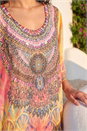 Yellow Abstract Embellished Overlay Top, Image 4 of 4