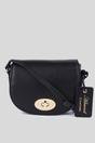 Black 'Borsa della Moda' Real Leather Saddle Crossbody Bag, Image 1 of 4