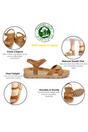 Brown Womens Leather Wedge Sandals - Sulia B26, Image 3 of 8